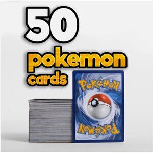 Pokemon 50 Random Pokemon Cards Bulk Pack Rare & Shiny Foil Holos Reverse Common